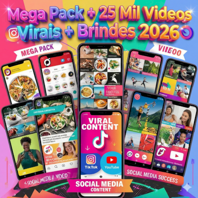 Mega Pack + 25 Mil Videos Virais + Brindes 2026