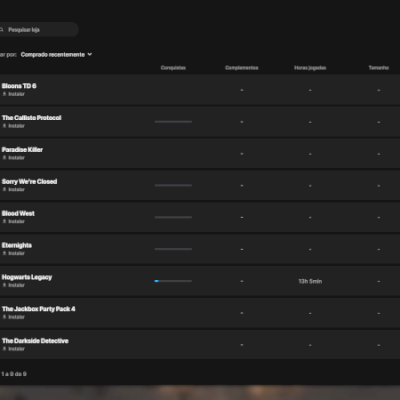 Conta Epic Games com Hogwarts Legacy