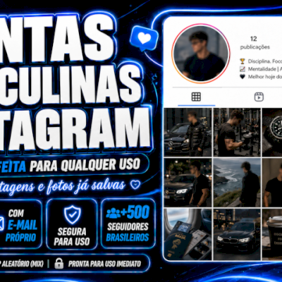 CONTA MASCULINA INSTAGRAM C/ POSTS + EMAIL + 500 SEGUIDORES BRASILEIROS