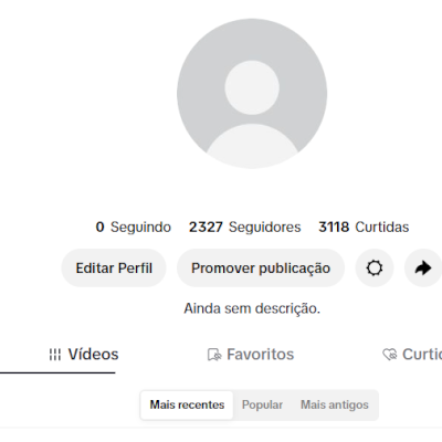 CONTA TIK TOK 2,3K SEG E 3,1K DE CURT (SHOP ATIVO) (VITRINE DAQUI A 30 DIAS)