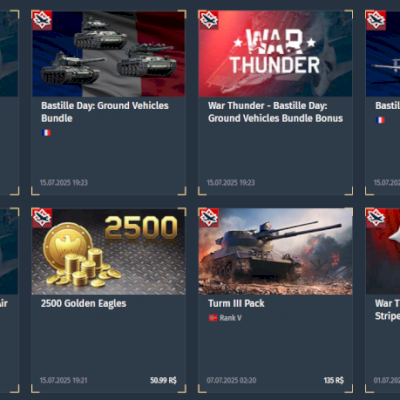 Vendo conta de war thunder, com muitos veiculos premiums de diiferentes naçoes