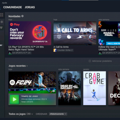 Conta de steam, fifa, cod e muito mais.