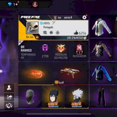 Conta Free fire rara!!