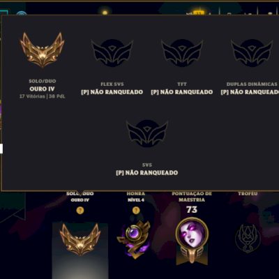 Ouro 4 com 55 Champs e 50 Skins ( ADC / SUP )