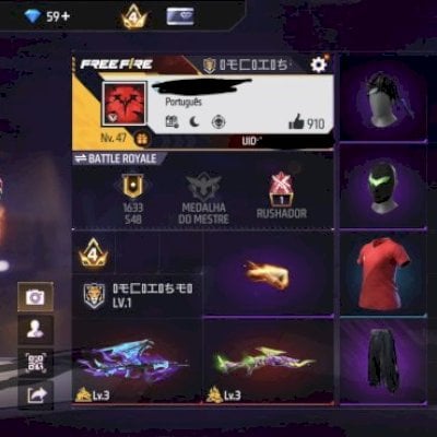 Conta de free fire 2 evolutivas e 1 punho