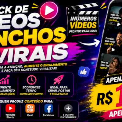 729 Vídeos Ganchos Virais –TikTok, Reels, Shorts, Kwai e Facebook-ENTREGA AUTOMÁ
