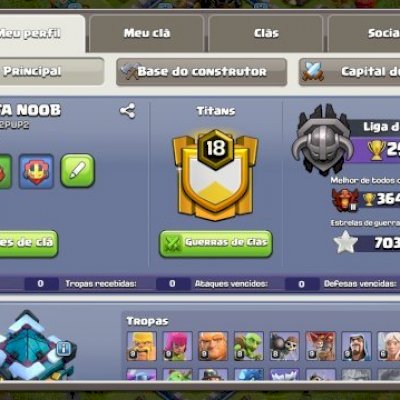 Conta do Clash, CV 13 quase Full, vem com um clã nível 5 nela