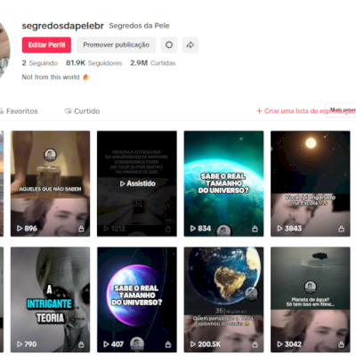 @Segredosdapelebr Conta no TikTok com 82K de Seguidores Reais✅