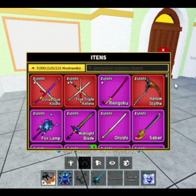 CONTA BLOX FRUITS LVL MAX FRUTAS MITCAS E ETC