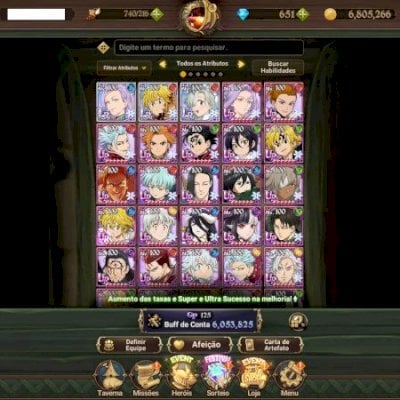 CONTA 7DS END GAME - 6KK NA BOX - 651 DIAMANTES