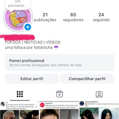 Instagram de fofoca 70 seguidores orgânicos