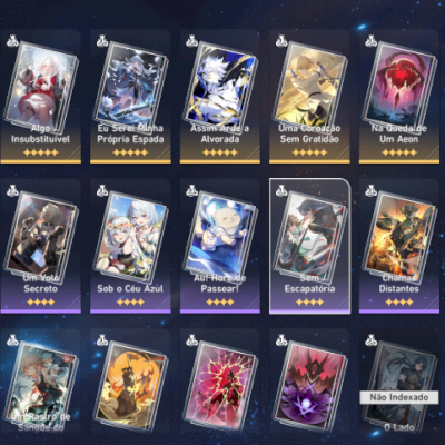 Conta de honkai star rail com 56 bonecos e 106 cones ENDGAME