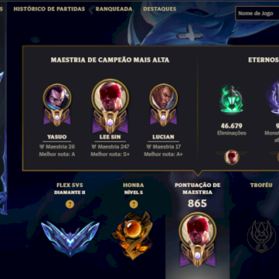 CONTA LOL FULL CHAMPS 333 SKINS MESTRE NA FLEX E DIAMANTE NA SOLOQ
