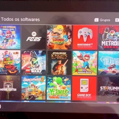 Conta com mais de 50 jogos digitais de Nintendo Switch