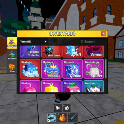 Conta com varias frutas miticas, LVL2550, N tem muita coisa mais e um bom começo