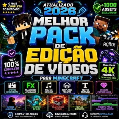 🔥 O Melhor PACK de Edição Minecraft 2026 + 2 Packs Bônus 🎁