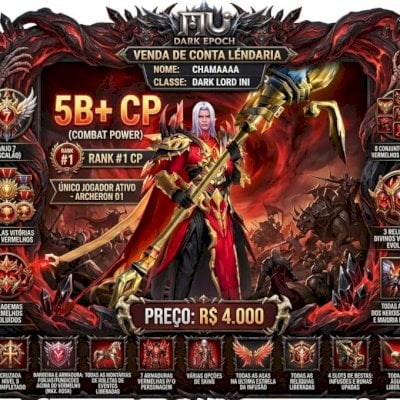 Conta MU Dark Epoch | Dark Lord INI 5B CP | Rank #1 Servidor