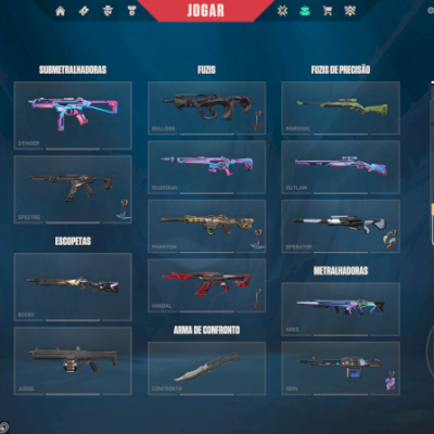 Conta valorant, com bastante skin