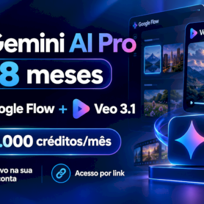 Gemini AI Pro 18 Meses + Google Flow + Veo 3.1 | 1.000 Créditos/Mês