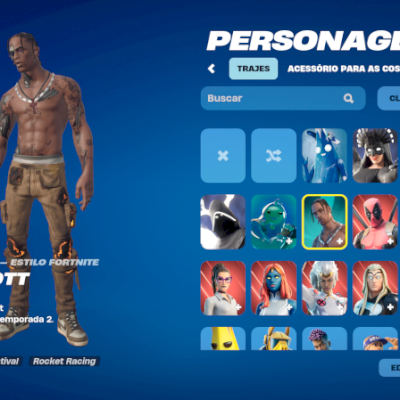 CONTA FORTNITE -TRAVIS SCOTT -GLOW -IKONIC PASSE 6,7,9,10 COMPLETO