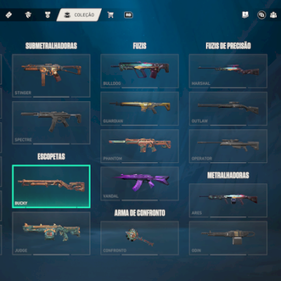 Conta de Valorant , Skin na maioria das armas 2 skins de VANDAL