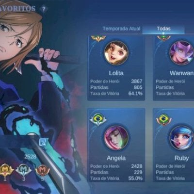 Conta ex-Glória Mítica, +8k partidas, +315 skins, +125 campeões.