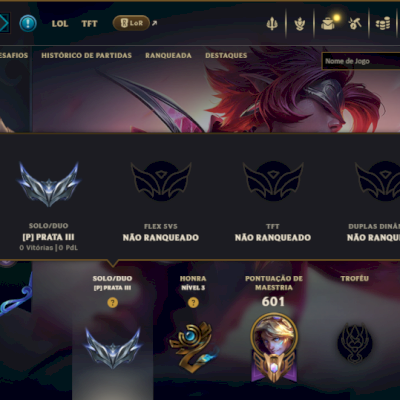 Prata 3 com TODOS os Champs e 183 Skins ( ADC / SUP / JG ) - ( Nivel 522 )
