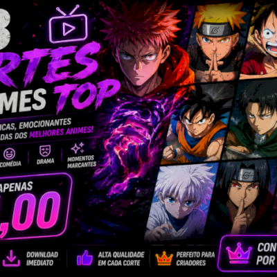 198 Cortes de Animes Top-Vídeos para TikTok, Reels e Shorts-ENTREGA AUTOMÁTICA