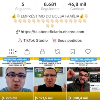 TIKTOK 8.6K | SHOP ATIVO | 308K EM UM VÍDEO | 66% FEMININO | AUTORIDADE MÁXIMA