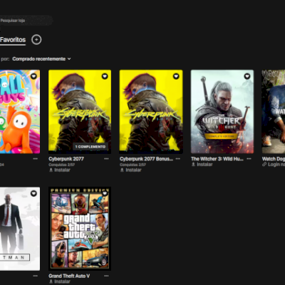 CONTA EPIC - GTA V, WITCHER 3, CYBERPUNK, WATCHDOGS 2, FALL GUYS, HITMAN E +80