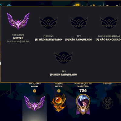 Mestre com TODOS os Champs e 248 Skins ( 193 PDL )