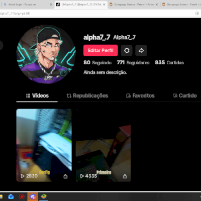 conta tiktok com 700 seguidores live  disponível