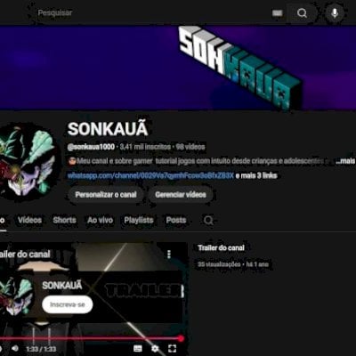 CANAL COM 3,5K DE INSCRITOS