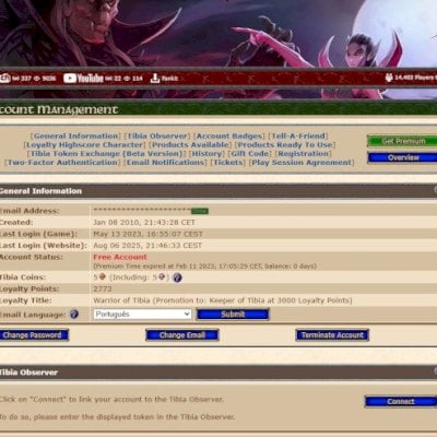 Conta tibia 35% loyalt faltam apenas 3 meses pra 40%