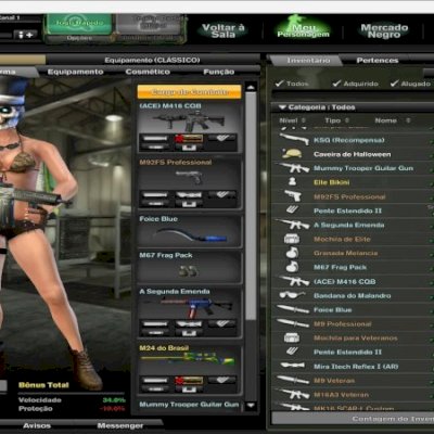 Conta Combat Arms, com varios itens permanentes.