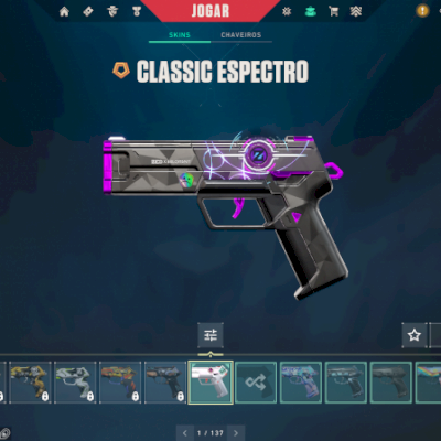 Conta Valorant com várias skins e todos os personagens desbloqueados.