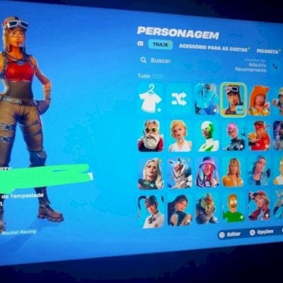 CONTA RARA DE FORTNITE! COM RENEGADA E ARLEQUINA!!!!