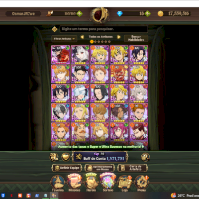 Vendo essa conta com  escanor e merlim esse 5/6