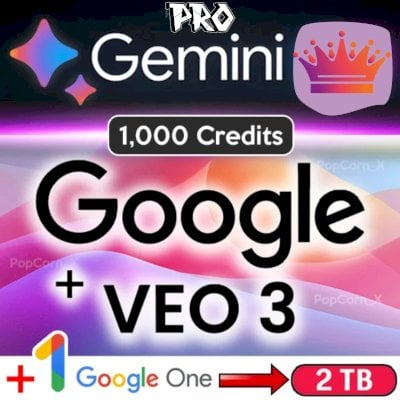 Gemini Pro com 1000 Créditos Veo 3