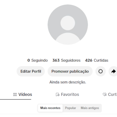 CONTA TIK TOK 363 SEGUIDORES E 426 CURTIDAS (CONTAS TIK TOK)