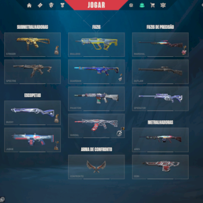 conta valorant com muitas skins