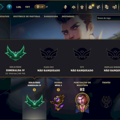 Esmeralda 4 com 50 Champs e 16 Skins +5 Vitoriosas