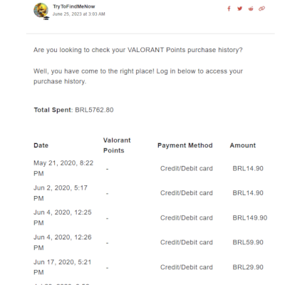 Conta de 5763BRL/Ascendent 2