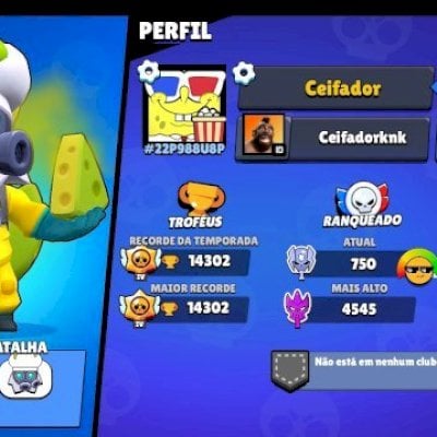 CONTA BRAWL STARS COM SKINS RARAS E +10000 TROFÉUS!