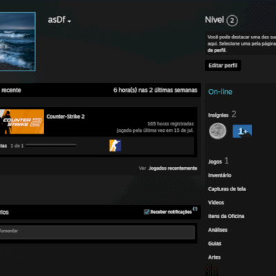 Conta Prime CS2 com premier e medalha