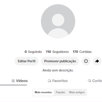 CONTA TIK TOK 110 SEGUIDORES E 170 CURTIDAS (CONTAS TIK TOK)