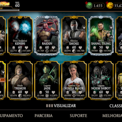 CONTA DE MORTAL KOMBAT MOBILE ANDROID