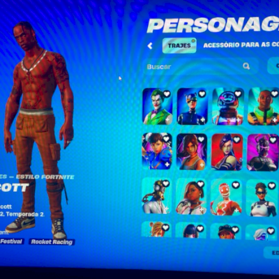 (PRA VENDER HOJE !!!) CONTA FORTNITE COM TRAVIS E MUITAS SKINS