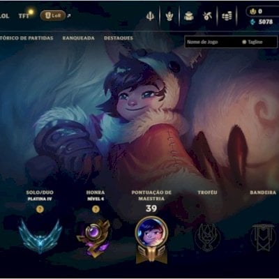 CONTA LEAGUE OF LEGENDS PLATINA 4 BOM MMR