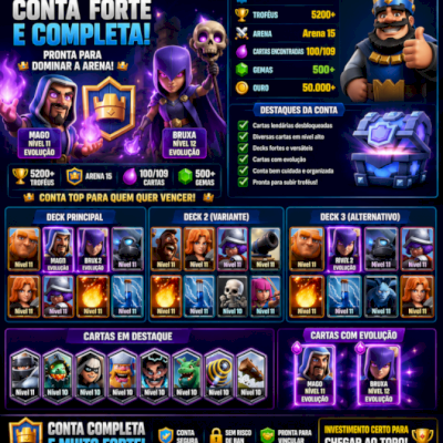🔥 Conta Clash Royale Forte + Evoluções + Cartas Upadas